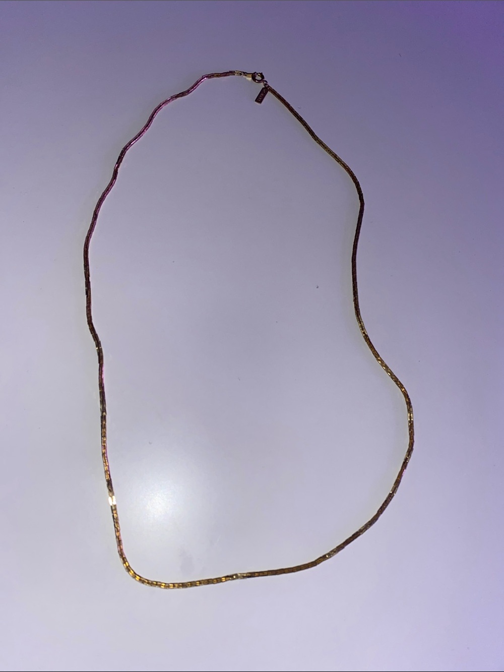 Avon Gold Flat Herringbone Chain Necklace